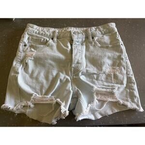 Old Navy OG Straight High Rise Distressed Denim Shorts Light Wash Women’s Size 6